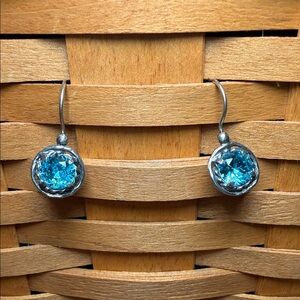 Sterling Silver Blue Topaz Gemstone Earrings